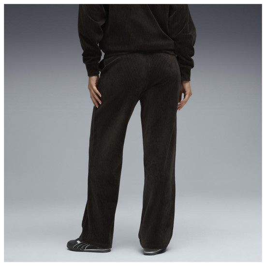 Puma Γυναικείο παντελόνι φόρμας Essentials Elevated Velour Rib Straight Leg Pants